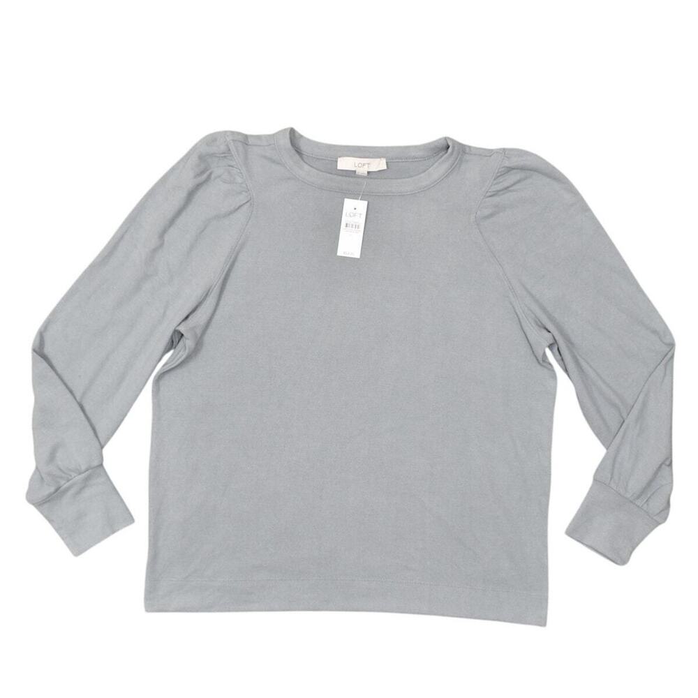 NEW Loft Gray Pullover Sweater XL Polyester Crew Neck Solid Long Sleeve